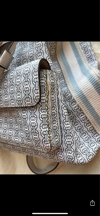 Tory Burch kanvas sirt cantasi - Görsel 7