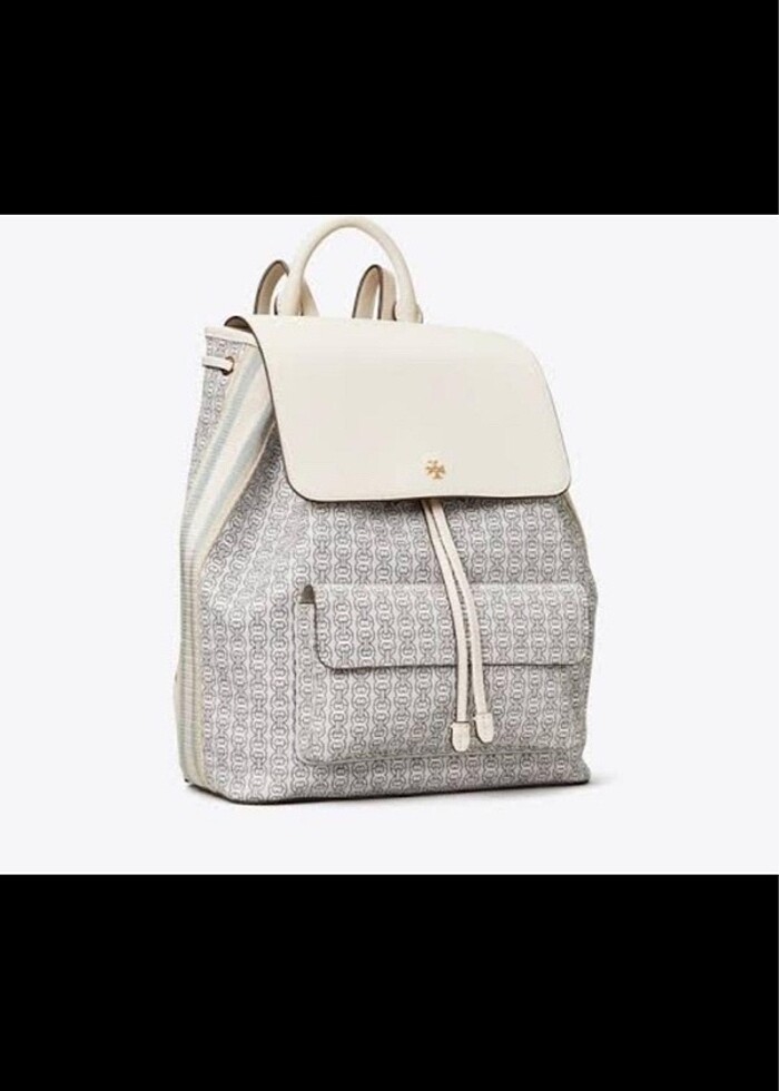 Tory Burch kanvas sirt cantasi - Görsel 3