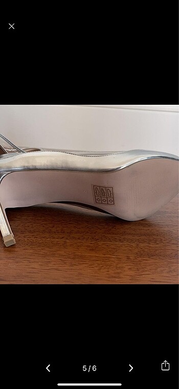 Asos gumus rengi 8 cm stiletto - Görsel 5