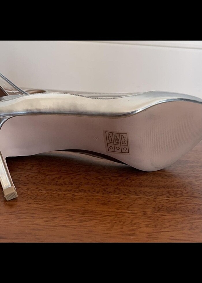 Asos gumus rengi 8 cm stiletto - Görsel 5