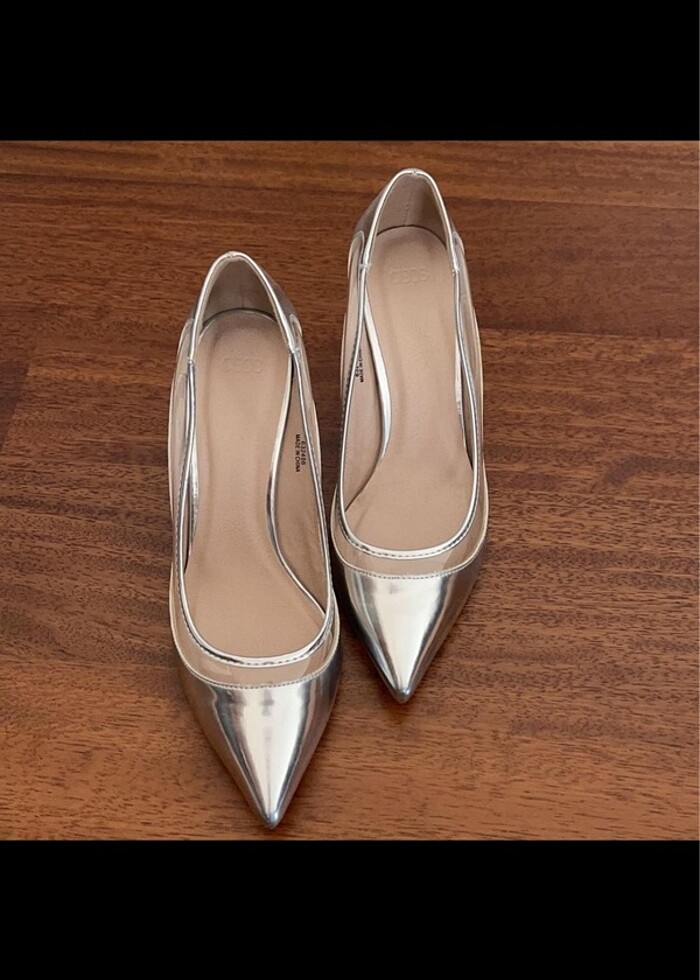 Asos gumus rengi 8 cm stiletto - Görsel 3