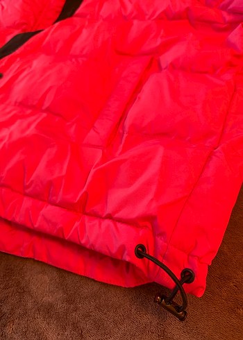 Düğmeli Pembe Kısa Kadın Kışlık Mont - Görsel 5