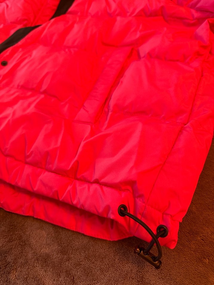 Düğmeli Pembe Kısa Kadın Kışlık Mont - Görsel 5