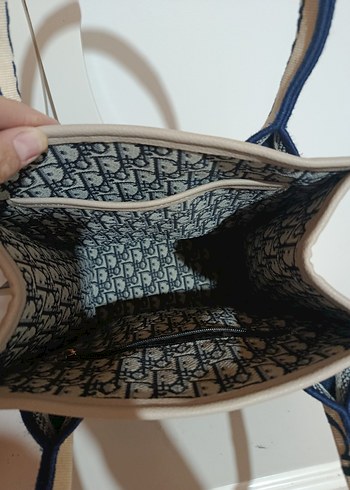 Dior Mavi Baskılı Kadın Çanta Fermuarlı