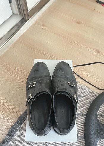 Mudo Erkek Klasik Siyah Tokalı Deri Ayakkabı