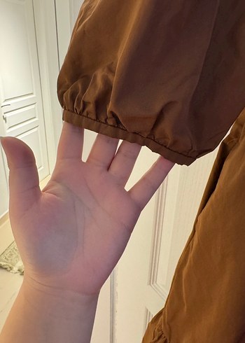 Kadın Kahverengi Midi tafta kumas Elbise - Görsel 5