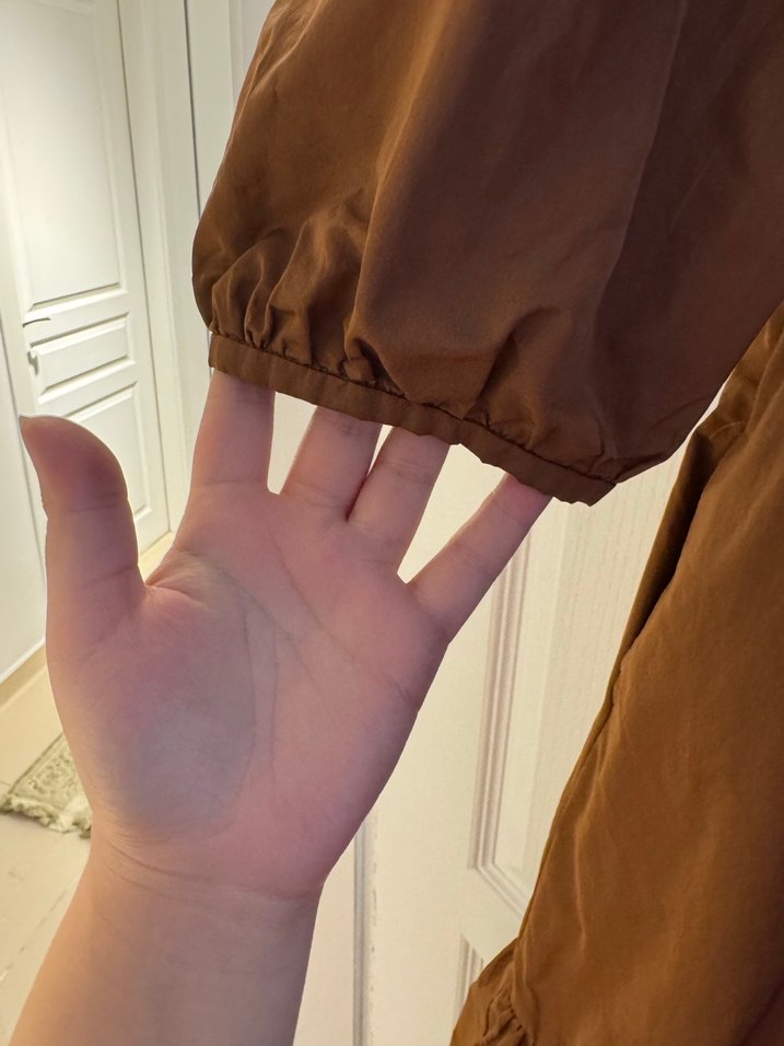 Kadın Kahverengi Midi tafta kumas Elbise - Görsel 5