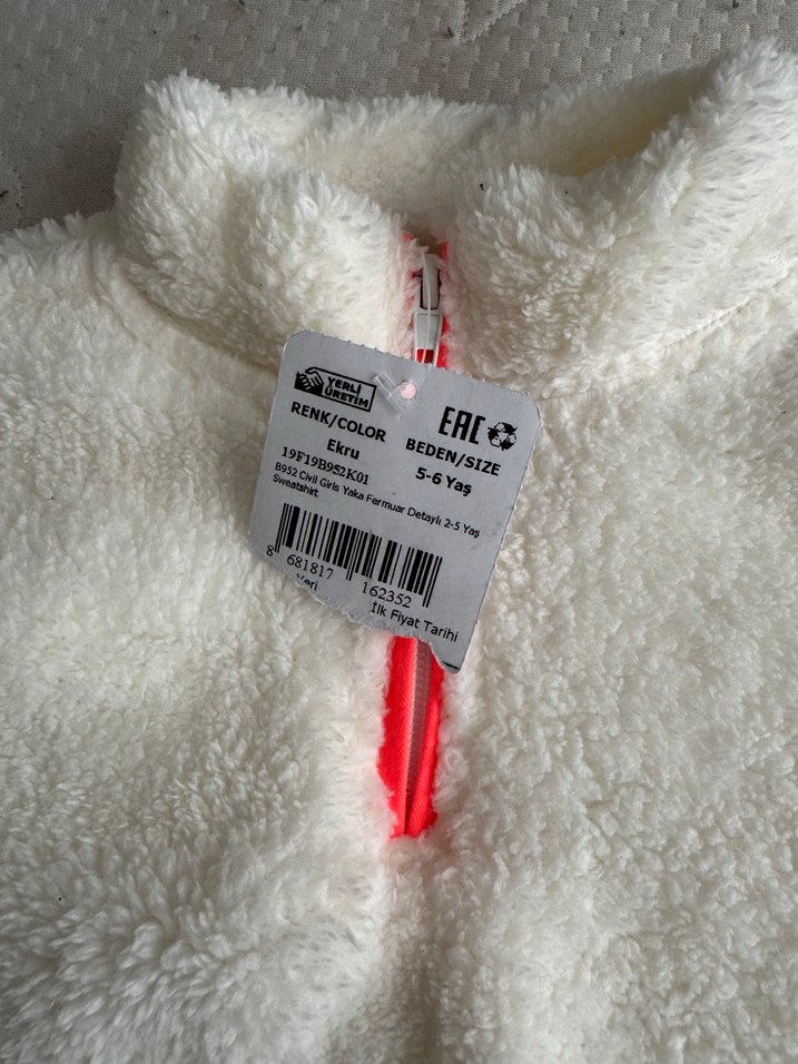 Beyaz Kürklü Kız Çocuk Sweatshirt - Görsel 2