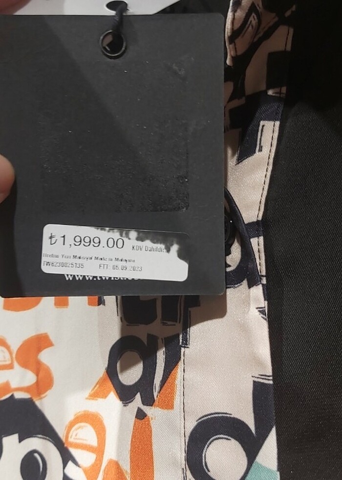 Twist Gömlek SLOGAN DESEN COLORBLOCK - Görsel 3