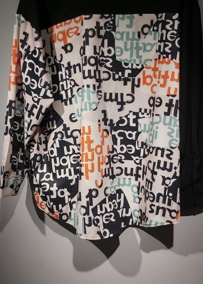 Twist Gömlek SLOGAN DESEN COLORBLOCK - Görsel 4