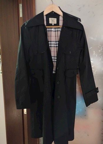Burberry Siyah Kemerli Kadın Trençkot L