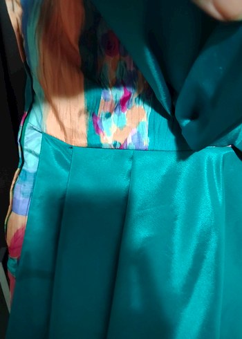 Ozel Dikim Desenli Mini Elbise 36beden - Görsel 5