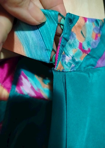 Ozel Dikim Desenli Mini Elbise 36beden - Görsel 3