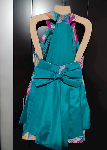 Ozel Dikim Desenli Mini Elbise 36beden - Görsel 4