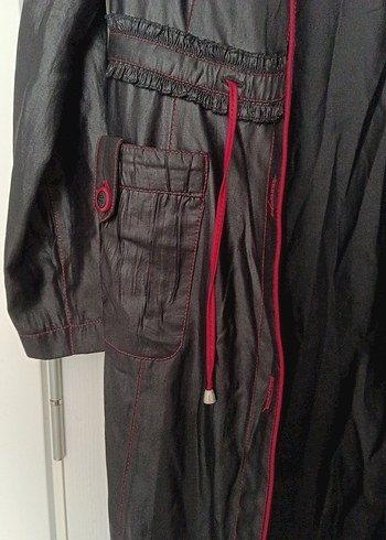 Uzun Siyah Gotik Yağmurluk - Görsel 3