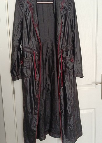 Uzun Siyah Gotik Yağmurluk - Görsel 2
