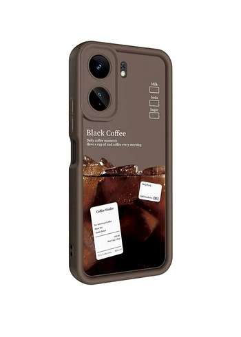 Kahve Temalı Baskılı Kahverengi Telefon Kılıfı