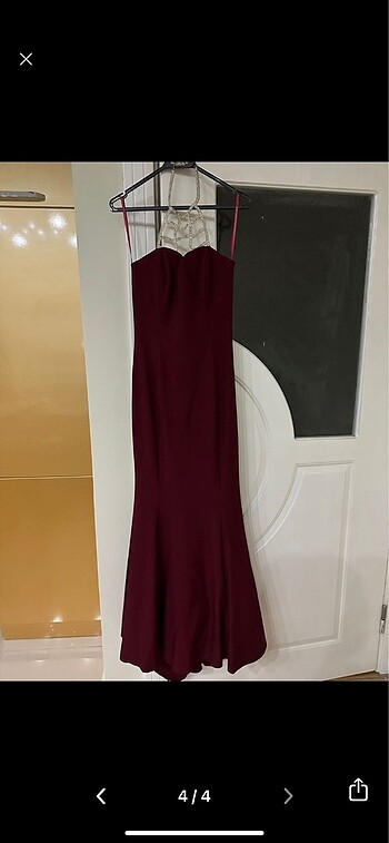 36 Beden bordo Renk Abiye