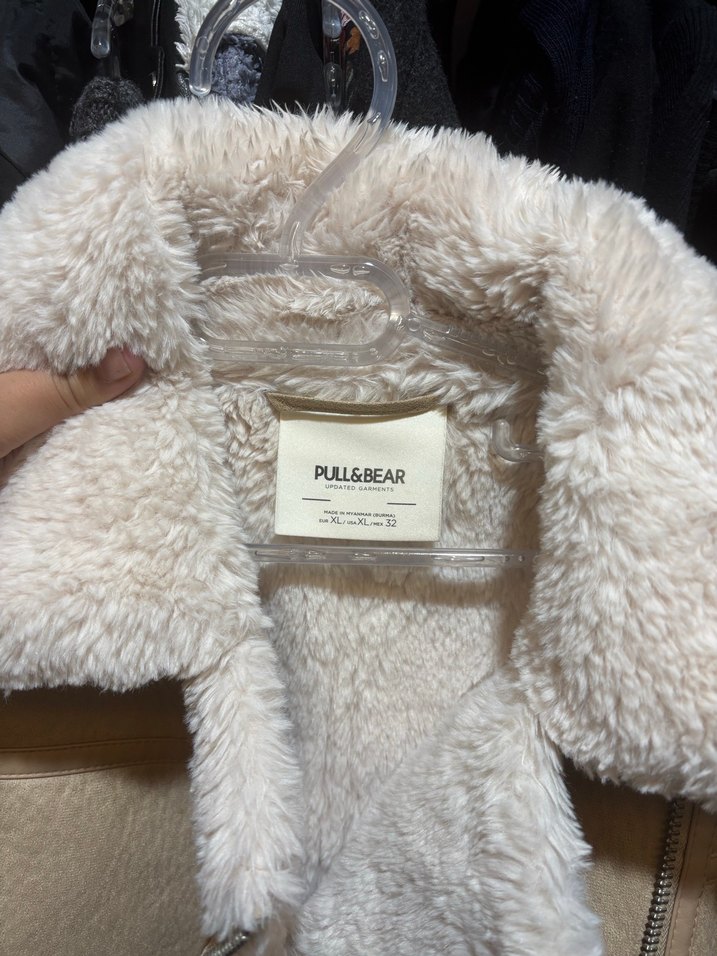 Kadın Bej Süet Kürk Detaylı Kışlık Ceket - Görsel 2