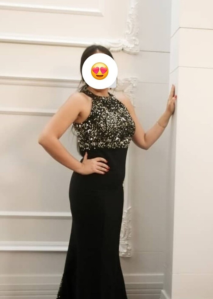 Balık Siyah Abiye Elbise - Görsel 3