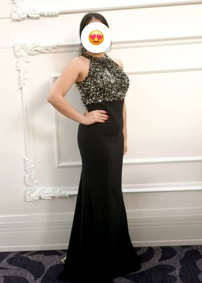 Balık Siyah Abiye Elbise - Görsel 4