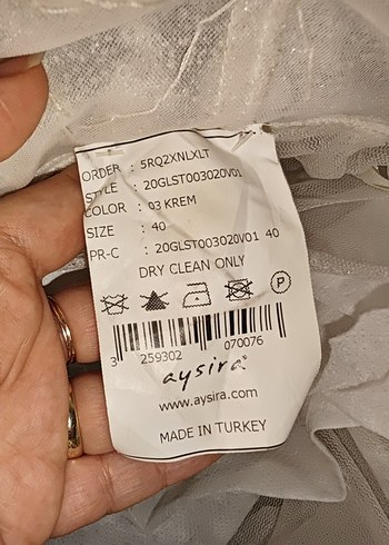 Işıl ışıl parlayan kumaşlı A kesim kendinden tarlaranlı Gelinlik - Görsel 12