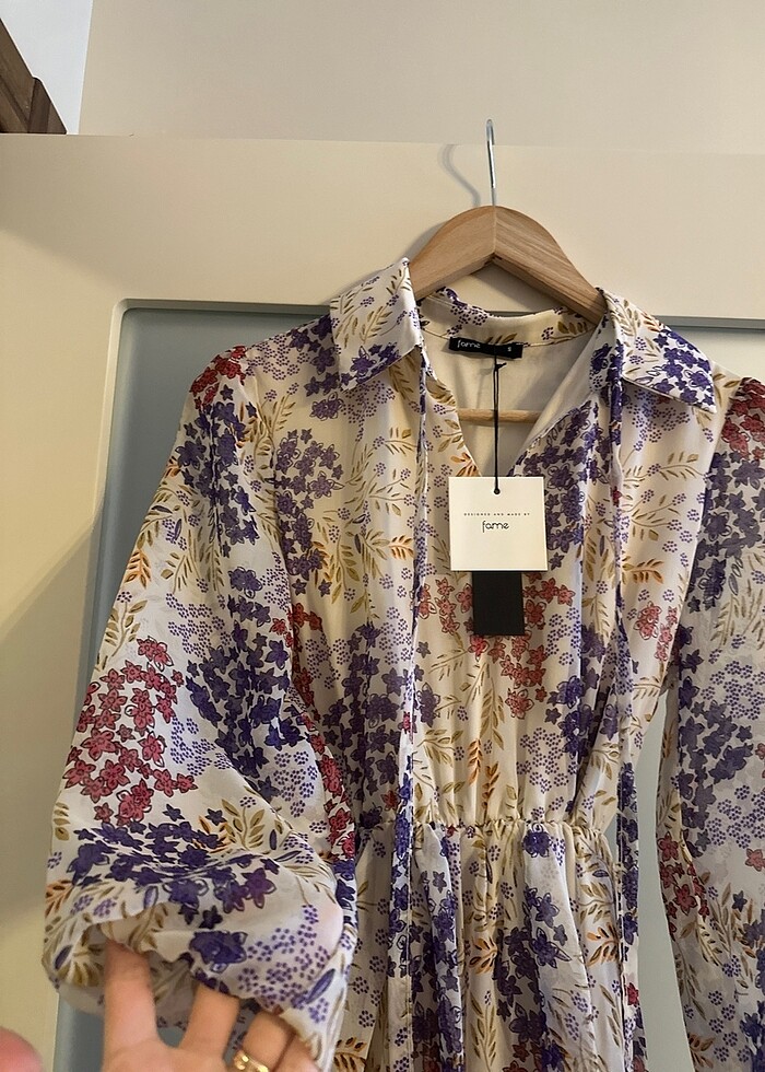 Şifon mini elbise - Görsel 3