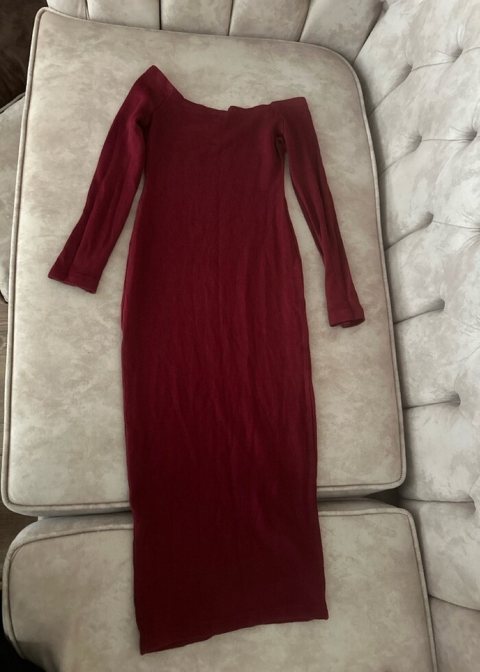 Diz altı kalın triko elbise - Görsel 2