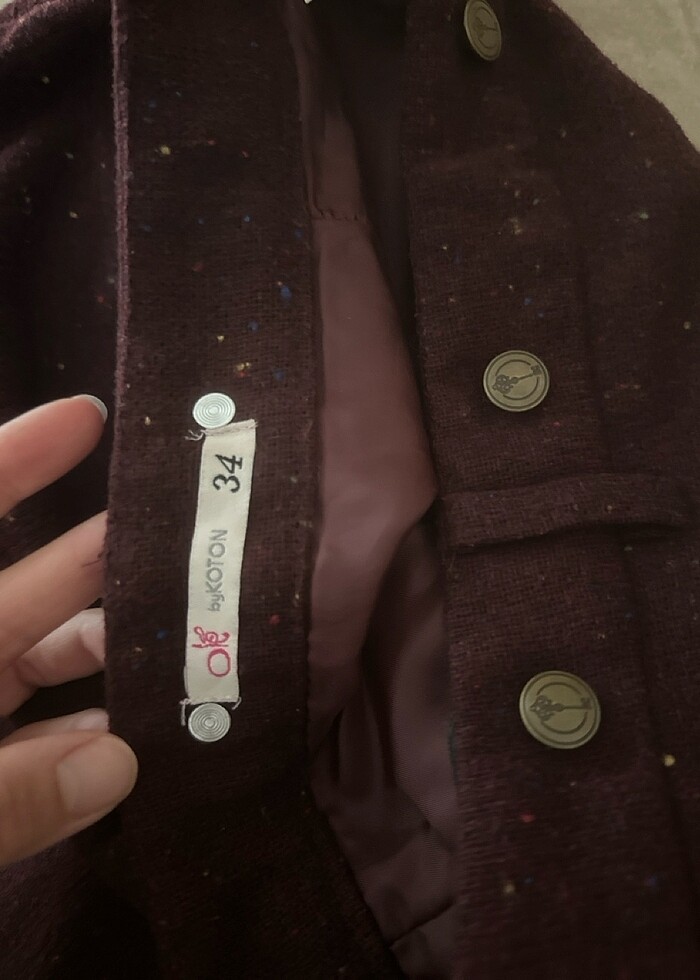 34 beden bordo kaşe etek - Görsel 3