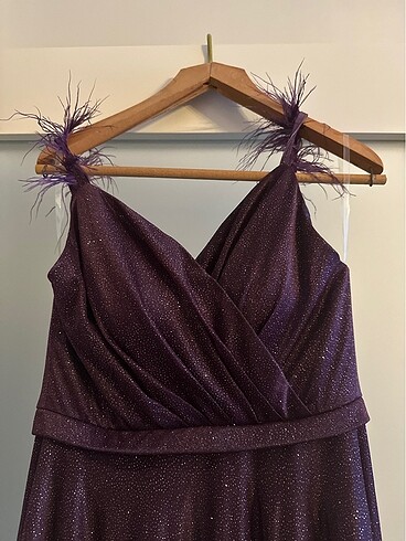 mor simli uzun abiye - Görsel 2