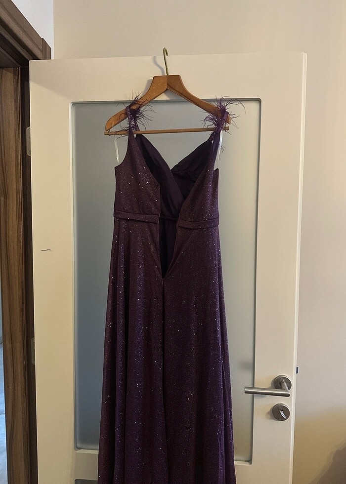 mor simli uzun abiye - Görsel 3