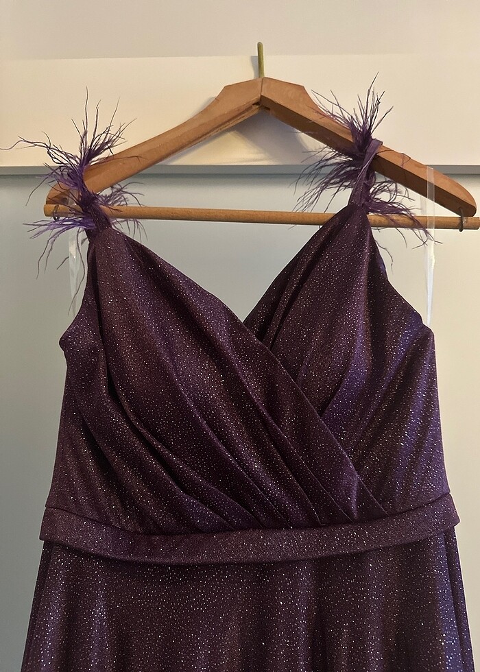 mor simli uzun abiye - Görsel 2