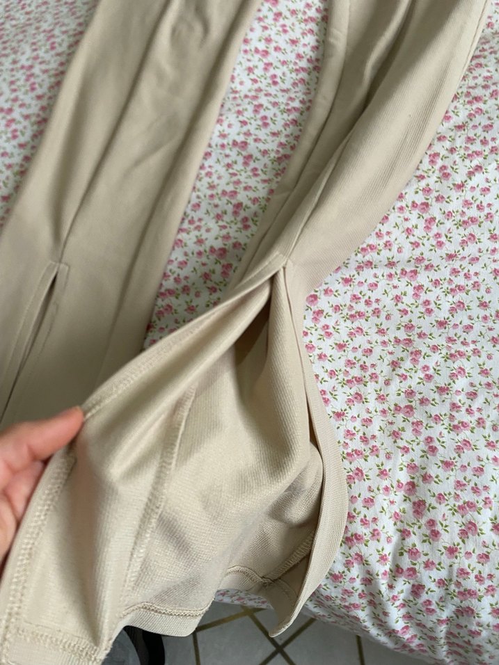 Bej Midi Kadın Kumaş Pantolon - Görsel 3