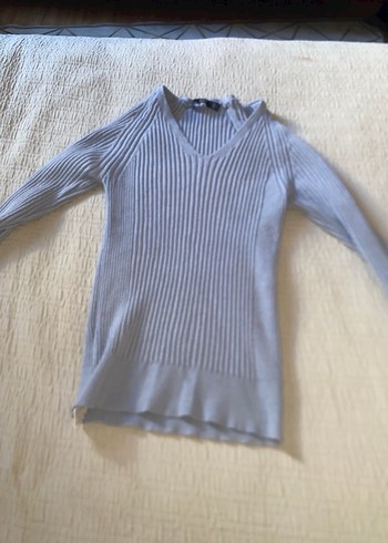 Bebe mavisi Kadın Boğazlı Triko Kazak - Görsel 3