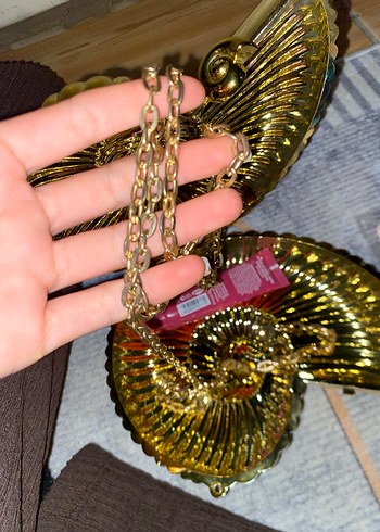 Altın Renkli deniz kabuklu çanta - Görsel 4