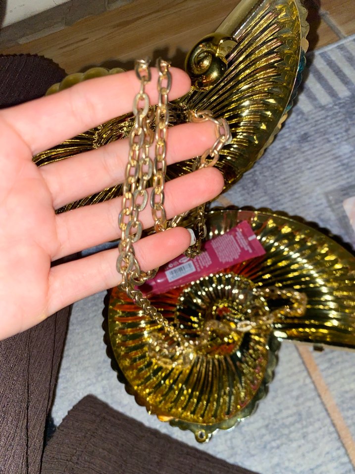 Altın Renkli deniz kabuklu çanta - Görsel 4