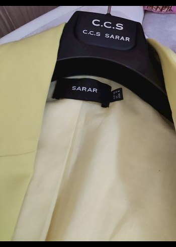 36 Beden sarı Renk Sarı Kolsuz Mini Kadın Blazer Yelek