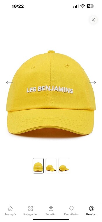Les Benjamins Sarı les benjamins şapka