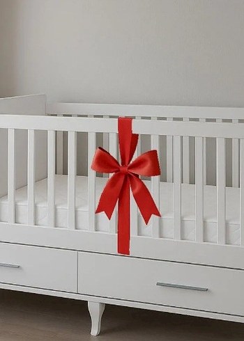 Beyaz Bebek Beşiği Çekmeceli