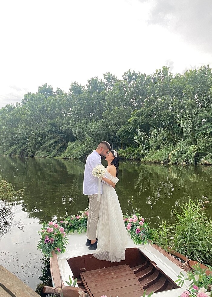 Beyaz düz gelinlik - Görsel 4