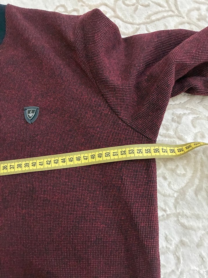 Bordo Triko Erkek Sweatshirt - Görsel 4