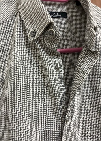 Gri Düğmeli Erkek Gömlek Uzun Kollu - Görsel 3