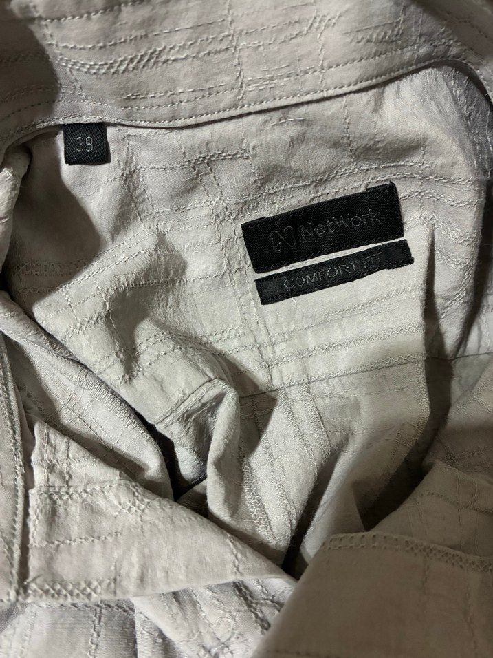 Gri Keten Erkek Gömlek Uzun Kollu - Görsel 4