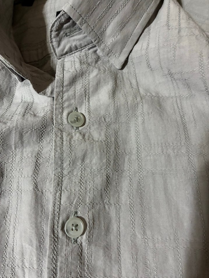 Gri Keten Erkek Gömlek Uzun Kollu - Görsel 5