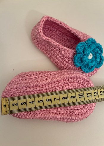 Pembe Örgü Kız Bebek Patik - Görsel 3