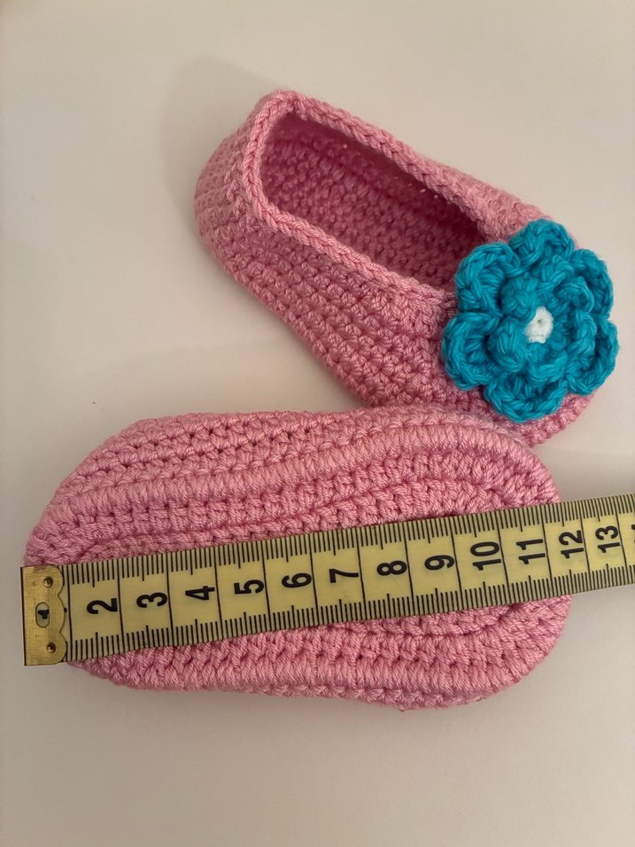 Pembe Örgü Kız Bebek Patik - Görsel 3