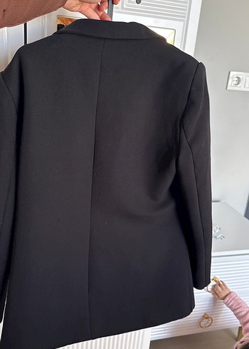 Kadın Siyah Düğmeli Ofis Blazeri - Görsel 4