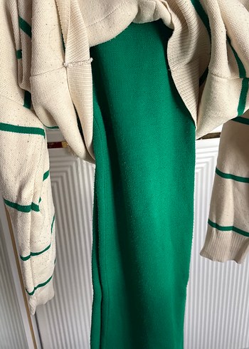 Yeşil Çizgili Salaş Triko takım - Görsel 3