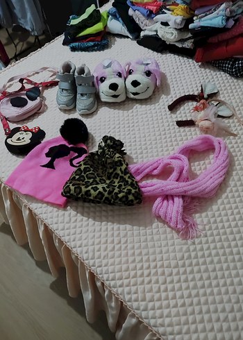 Leopar Desenli Pembe Örgü Çocuk Bere - Görsel 6