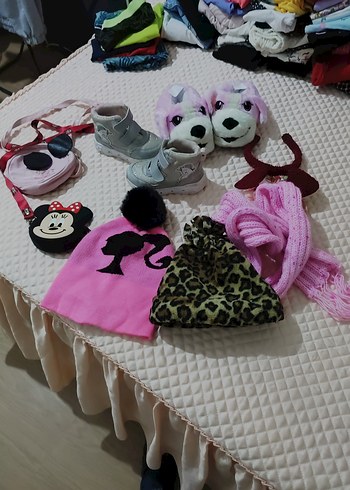 Leopar Desenli Pembe Örgü Çocuk Bere - Görsel 3